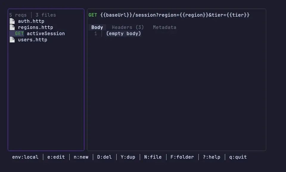 Switching the active environment and re-sending the same request against a different base URL and credentials.